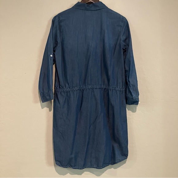 Gloria Vanderbilt Denim Dresse Indigo Chambray Shirt Blouse Dress Womens Sz S - Picture 7 of 11